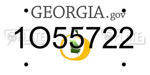 1O55722 Georgia License Plate