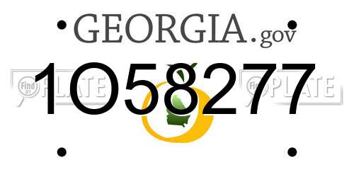 1O58277 Georgia License Plate