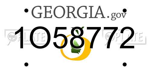 1O58772 Georgia License Plate