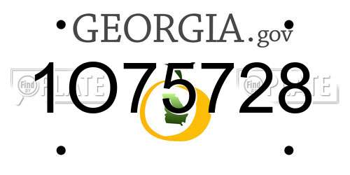 1O75728 Georgia License Plate