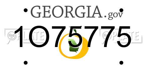 1O75775 Georgia License Plate