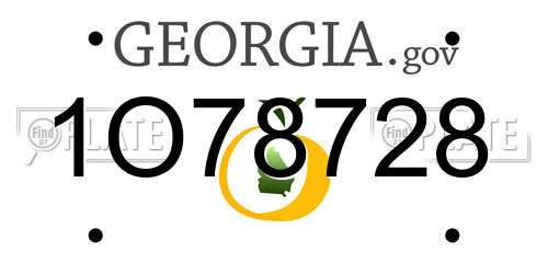 1O78728 Georgia License Plate