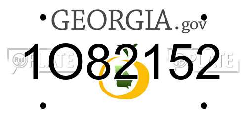 1O82152 Georgia License Plate