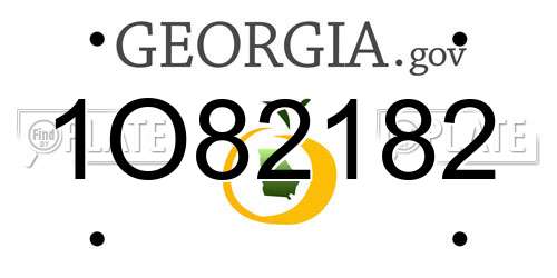 1O82182 Georgia License Plate
