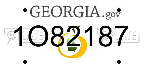 1O82187 Georgia License Plate