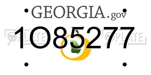 1O85277 Georgia License Plate