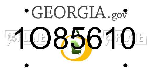 1O85610 Georgia License Plate