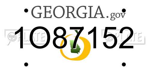 1O87152 Georgia License Plate