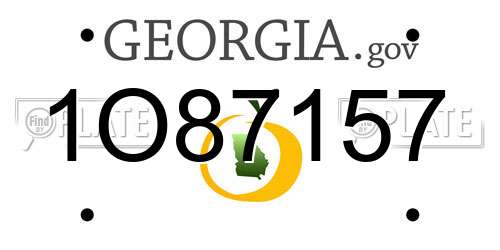 1O87157 Georgia License Plate