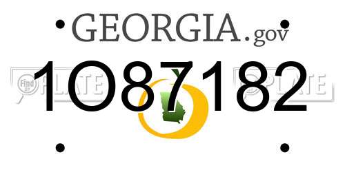 1O87182 Georgia License Plate