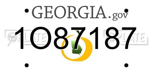 1O87187 Georgia License Plate