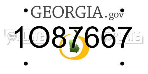 1O87667 Georgia License Plate