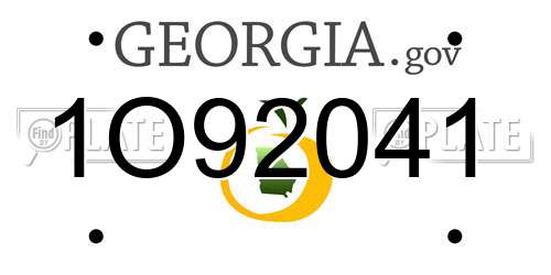 1O92041 Georgia License Plate