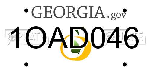 1OAD046 Georgia License Plate