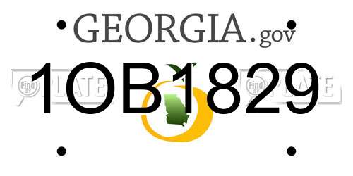 1OB1829 Georgia License Plate