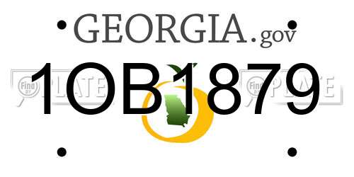 1OB1879 Georgia License Plate