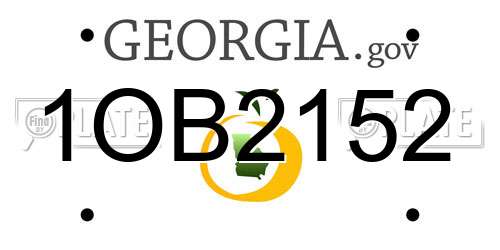 1OB2152 Georgia License Plate