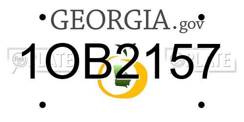 1OB2157 Georgia License Plate