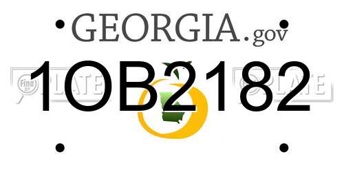 1OB2182 Georgia License Plate