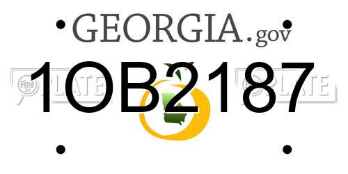 1OB2187 Georgia License Plate