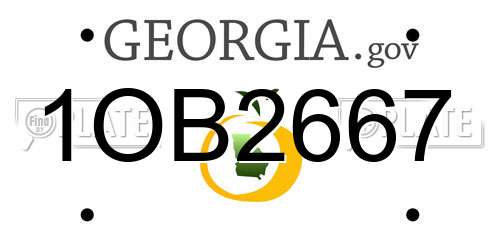 1OB2667 Georgia License Plate
