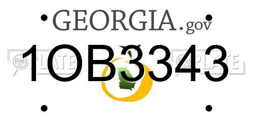 1OB3343 Georgia License Plate