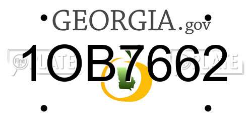 1OB7662 Georgia License Plate