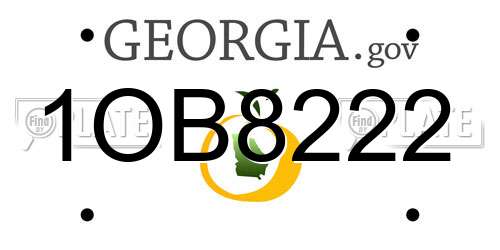 1OB8222 Georgia License Plate