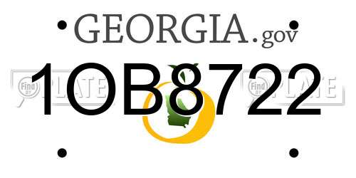 1OB8722 Georgia License Plate