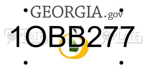 1OBB277 Georgia License Plate
