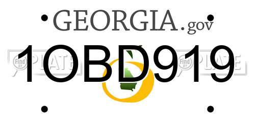 1OBD919 Georgia License Plate