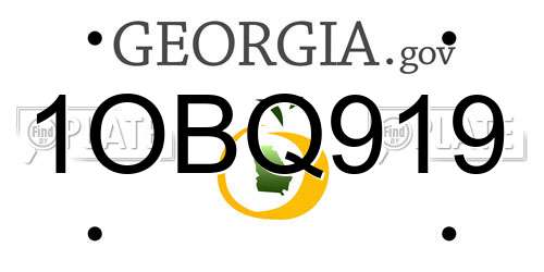 1OBQ919 Georgia License Plate