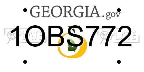 1OBS772 Georgia License Plate