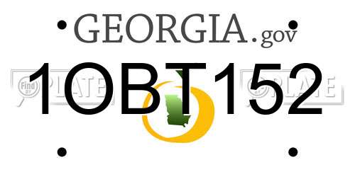 1OBT152 Georgia License Plate