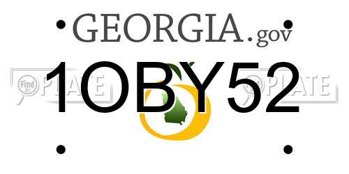 1OBY52 Georgia License Plate