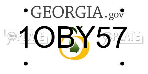 1OBY57 Georgia License Plate