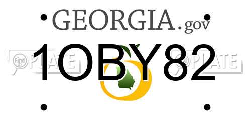 1OBY82 Georgia License Plate