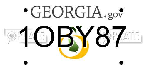 1OBY87 Georgia License Plate