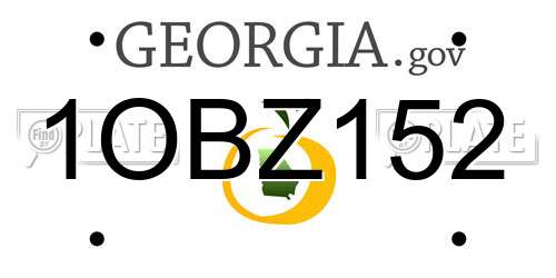 1OBZ152 Georgia License Plate