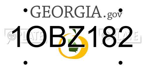 1OBZ182 Georgia License Plate