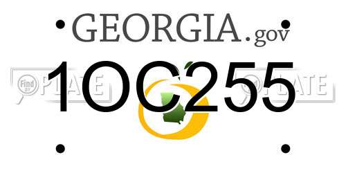 1OC255 Georgia License Plate