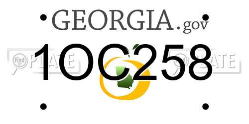1OC258 Georgia License Plate