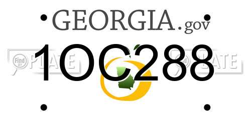 1OC288 Georgia License Plate