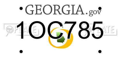 1OC785 Georgia License Plate