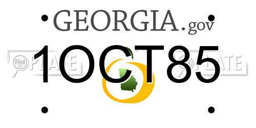 1OCT85 Georgia License Plate