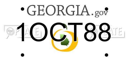 1OCT88 Georgia License Plate