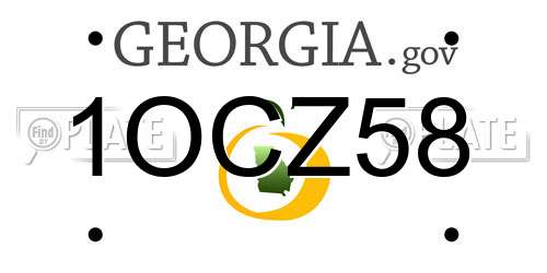 1OCZ58 Georgia License Plate