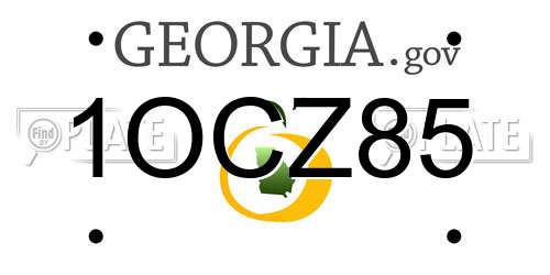 1OCZ85 Georgia License Plate