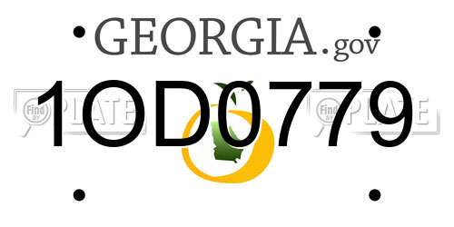 1OD0779 Georgia License Plate