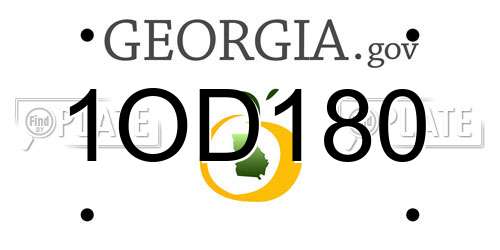1OD180 Georgia License Plate